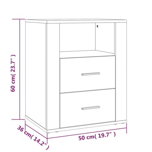 Bedside Cabinet Smoked Oak 50x36x60cm Engineered Wood - Image 10