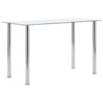 Dining Table Transparent 120x60x75cm Tempered Glass