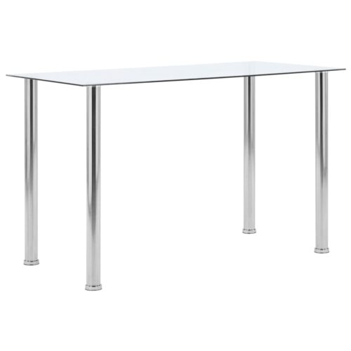 Dining Table Transparent 120x60x75cm Tempered Glass