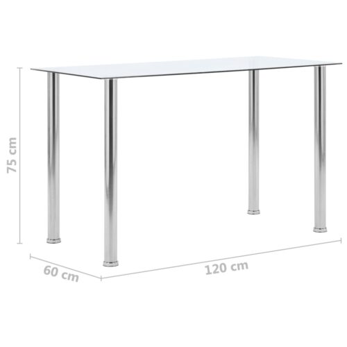 Dining Table Transparent 120x60x75cm Tempered Glass - Image 5