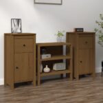 Sideboards 2pcs Honey Brown 40x35x80cm Solid Wood Pine