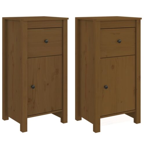 Sideboards 2pcs Honey Brown 40x35x80cm Solid Wood Pine - Image 2