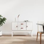 Sideboard White 110x40x78cm Solid Wood Pine