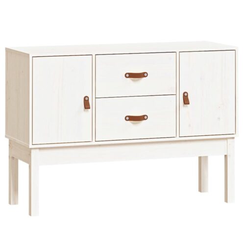 Sideboard White 110x40x78cm Solid Wood Pine - Image 2