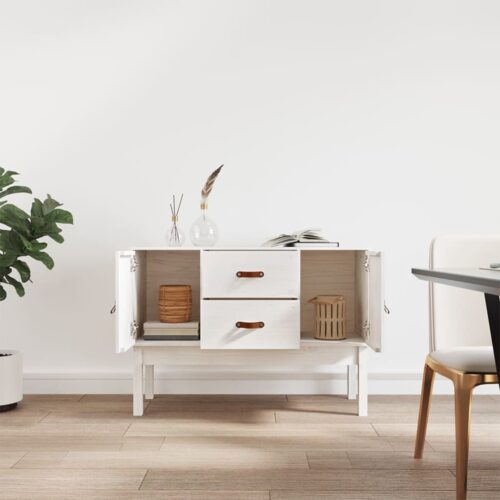 Sideboard White 110x40x78cm Solid Wood Pine - Image 3