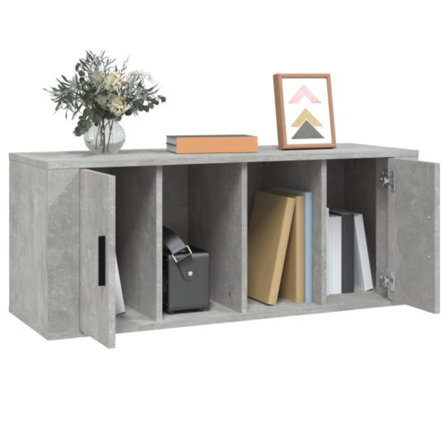 TV Cabinet Concrete Grey 100x35x40cm Engineered Wood - Image 4