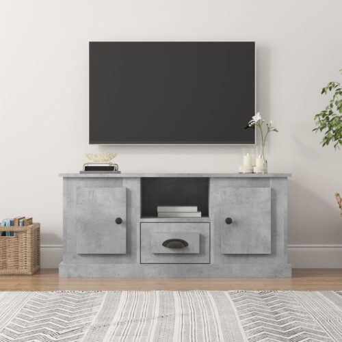 TV Cabinet Concrete Grey 100x35.5x45cm Engineered Wood - Image 11