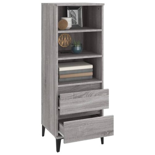Highboard Grey Sonoma 40x36x110cm Engineered Wood - Image 7