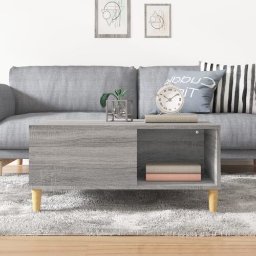 Coffee Table Grey Sonoma 80x80x36.5cm Engineered Wood - Image 3