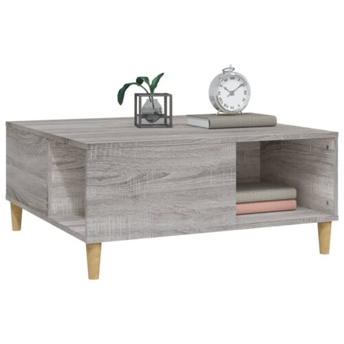 Coffee Table Grey Sonoma 80x80x36.5cm Engineered Wood - Image 4