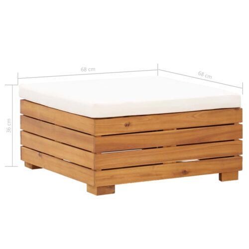 Sectional Footrest 1 pc with Cushion Solid Acacia Wood - Image 9