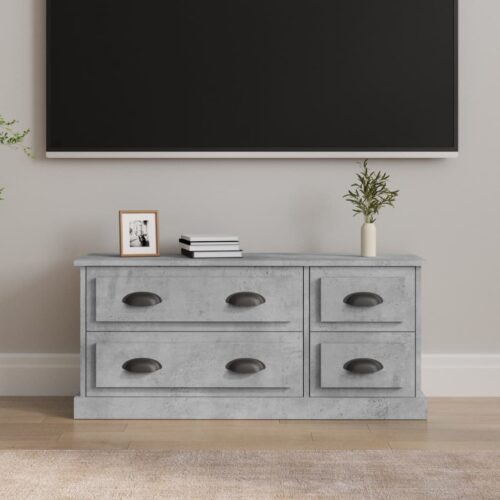 TV Cabinet Concrete Grey 100x35.5x45cm Engineered Wood