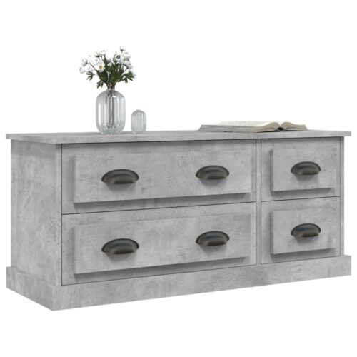 TV Cabinet Concrete Grey 100x35.5x45cm Engineered Wood - Image 4
