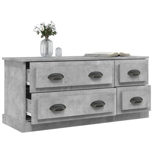 TV Cabinet Concrete Grey 100x35.5x45cm Engineered Wood - Image 5