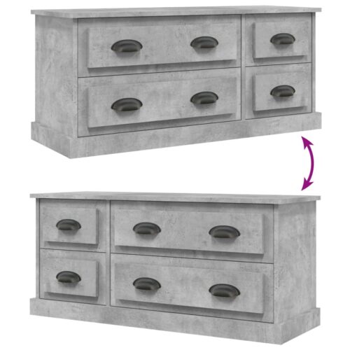 TV Cabinet Concrete Grey 100x35.5x45cm Engineered Wood - Image 8