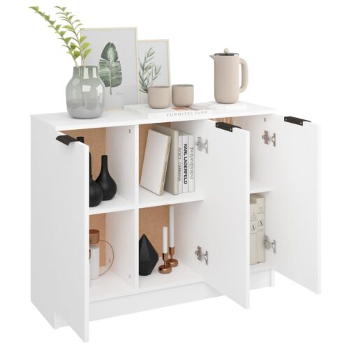 Sideboard White 90.5x30x70cm Engineered Wood - Image 4