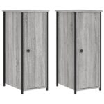 Bedside Cabinets 2pcs Grey Sonoma 32x42x80cm Engineered Wood