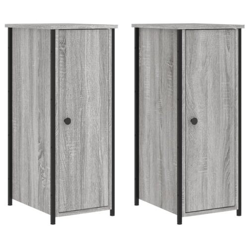 Bedside Cabinets 2pcs Grey Sonoma 32x42x80cm Engineered Wood