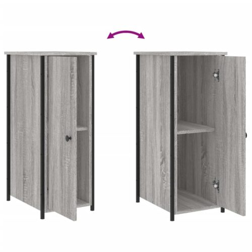 Bedside Cabinets 2pcs Grey Sonoma 32x42x80cm Engineered Wood - Image 10