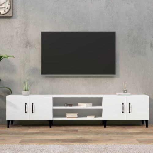 Wooden Entertainment Unit TV Table Cabinet Stand Storage Door Rack Shelf White
