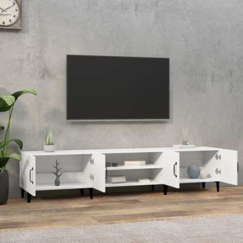 Wooden Entertainment Unit TV Table Cabinet Stand Storage Door Rack Shelf White - Image 3