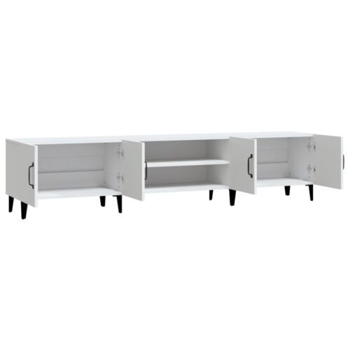 Wooden Entertainment Unit TV Table Cabinet Stand Storage Door Rack Shelf White - Image 7