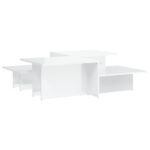 Coffee Tables 2pcs High Gloss White Engineered Wood