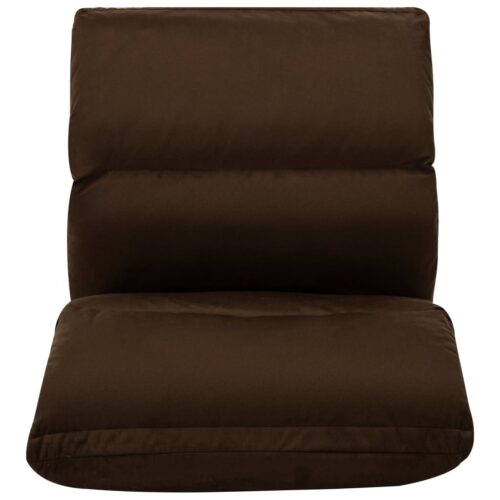 Folding Floor Chair Brown Microfibre - Image 5