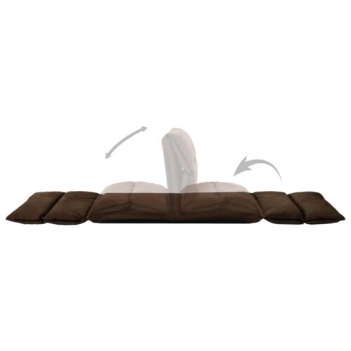 Folding Floor Chair Brown Microfibre - Image 8