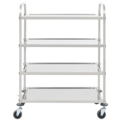 4-Tier Kitchen Trolley 107x55x125cm Stainless Steel - Image 2