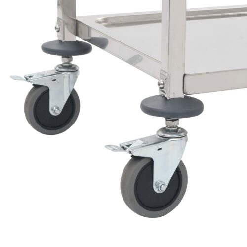 4-Tier Kitchen Trolley 107x55x125cm Stainless Steel - Image 5
