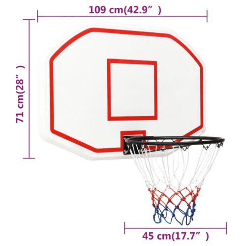 Basketball Backboard White 109x71x3cm Polyethene - Image 7