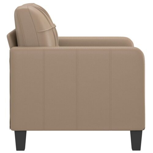 Faux Leather Sofa Chair Lounge Accent Single Couch Arm Armchair 60cm Cappuccino - Image 4