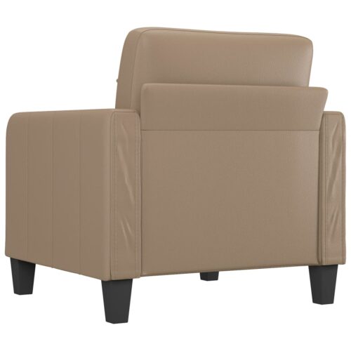 Faux Leather Sofa Chair Lounge Accent Single Couch Arm Armchair 60cm Cappuccino - Image 5