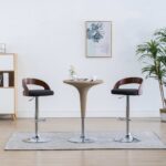 Bar Stools 2pcs Dark Grey Fabric Bentwood