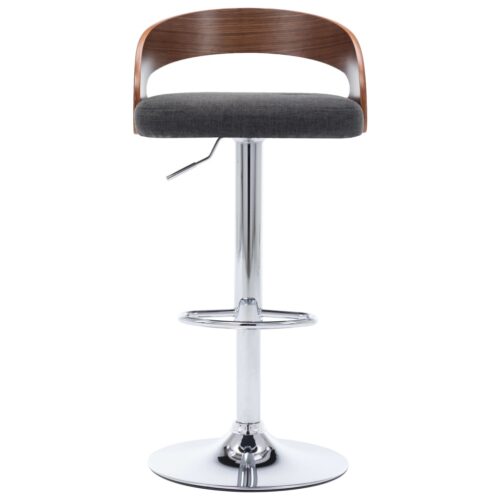 Bar Stools 2pcs Dark Grey Fabric Bentwood - Image 4