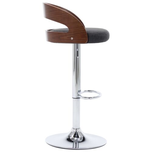 Bar Stools 2pcs Dark Grey Fabric Bentwood - Image 5