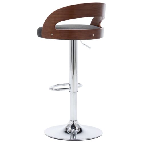 Bar Stools 2pcs Dark Grey Fabric Bentwood - Image 7