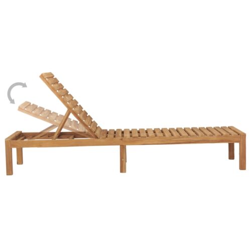 Sun Lounger Solid Wood Teak - Image 5