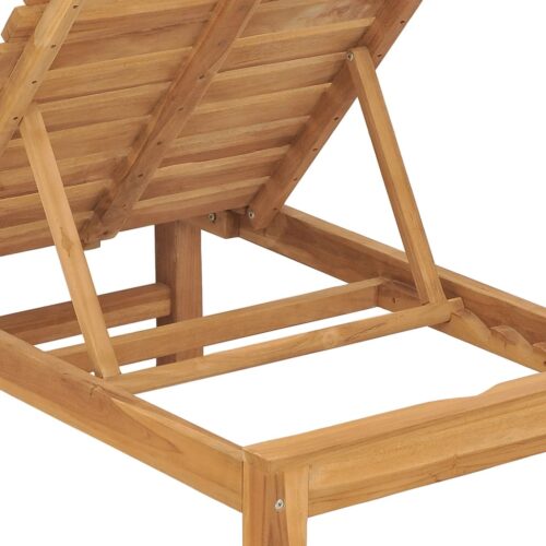 Sun Lounger Solid Wood Teak - Image 6