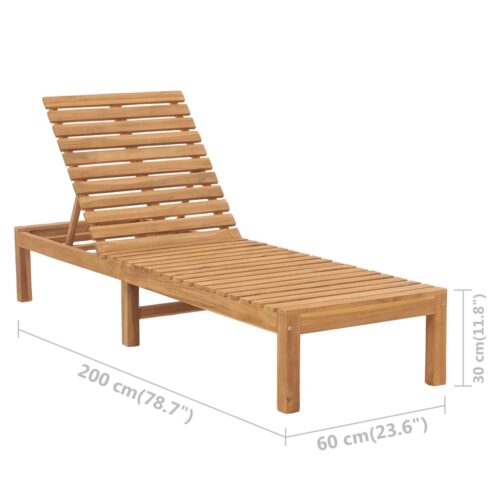Sun Lounger Solid Wood Teak - Image 7