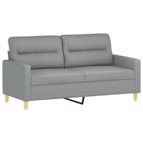 2-Seater Sofa Lounge Couch Loveseat Futon Accent Chair Fabric Light Grey 140cm