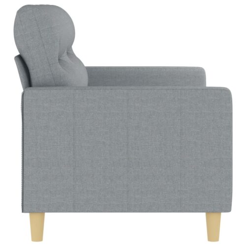 2-Seater Sofa Lounge Couch Loveseat Futon Accent Chair Fabric Light Grey 140cm - Image 4