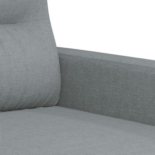 2-Seater Sofa Lounge Couch Loveseat Futon Accent Chair Fabric Light Grey 140cm - Image 6