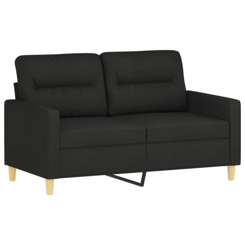 2-Seater Sofa Lounge Couch Modern Living Room Futon Chair Fabric Black 120cm - Image 2