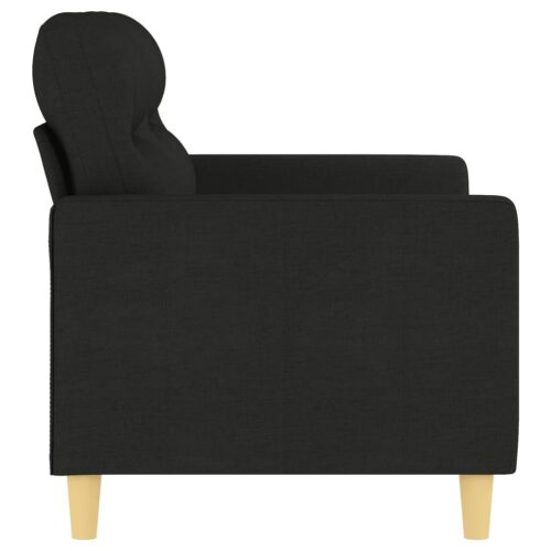 2-Seater Sofa Lounge Couch Modern Living Room Futon Chair Fabric Black 120cm - Image 4