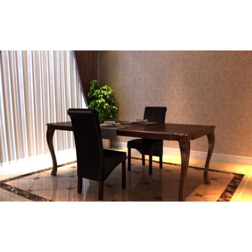 Dining Chairs 2 pcs Brown Faux Leather - Image 2