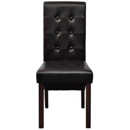 Dining Chairs 2 pcs Brown Faux Leather - Image 3