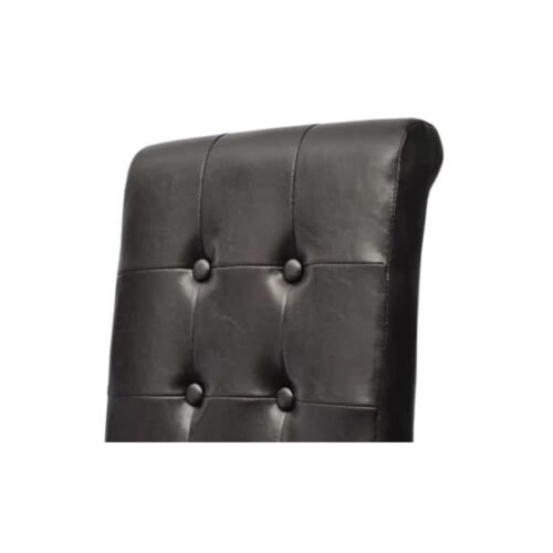 Dining Chairs 2 pcs Brown Faux Leather - Image 5