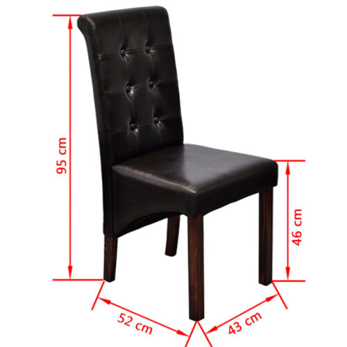 Dining Chairs 2 pcs Brown Faux Leather - Image 8